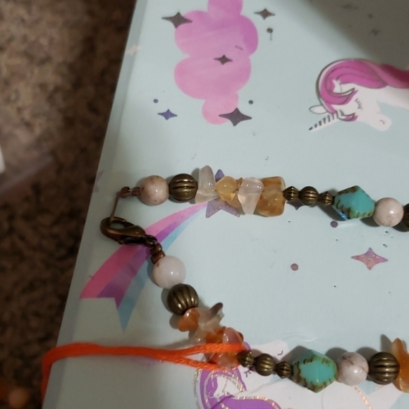 Hand made necklace with antique style wing. - Picture 4 of 5